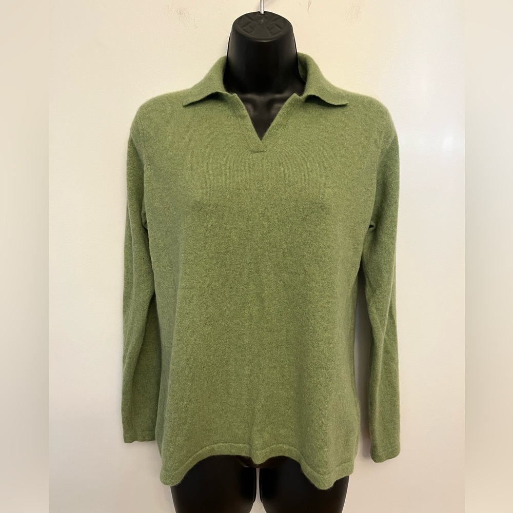 L.L. Bean Green V-Neck Sweater